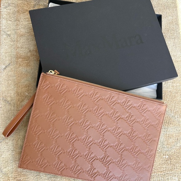 NWOT Max Mara Leather Portfolio Clutch